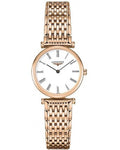Longines La Grande Classique White Dial Rose Gold Mesh Bracelet Watch for Women - L4.209.1.91.8
