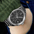 Calvin Klein Masculine Chronograph Black Dial Silver Steel Strap Watch for Men - K2H27104
