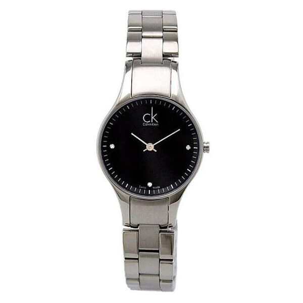 Calvin Klein Simplicity Black Dial Silver Steel Strap Watch for Women - K4323104