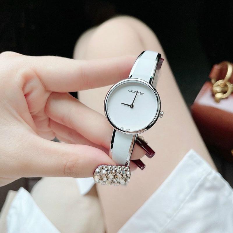 Calvin Klein Seduce White Dial Two Tone Steel Strap Watch for Women - K4E2N116
