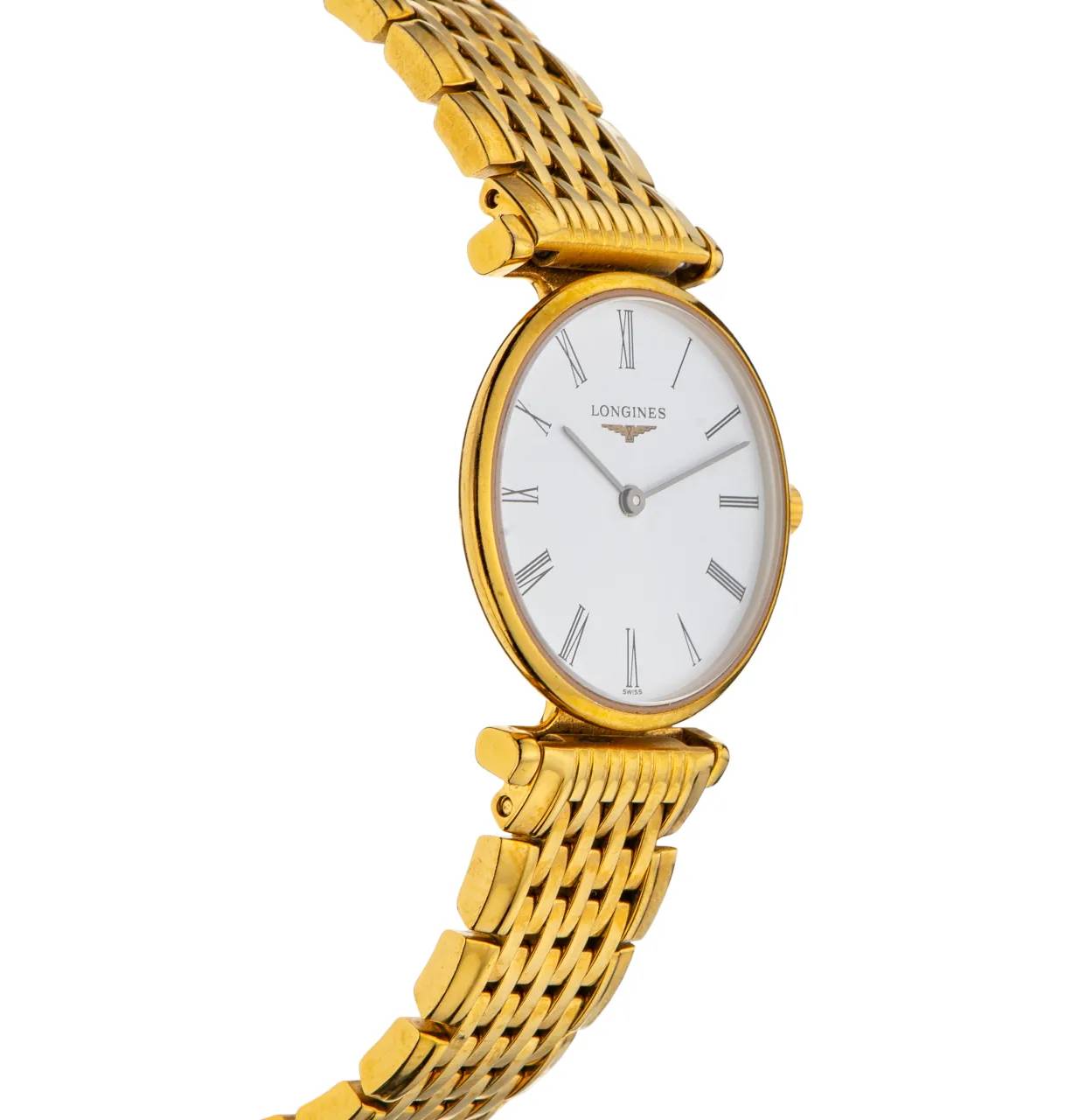 Longines La Grande Classique De Longines White Dial Yellow Gold Mesh Bracelet Watch for Women - L4.209.2.11.8