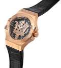 Maserati Potenza Automatic Skeleton Dial Rose Gold Black Leather Strap Watch For Men - R8821108039