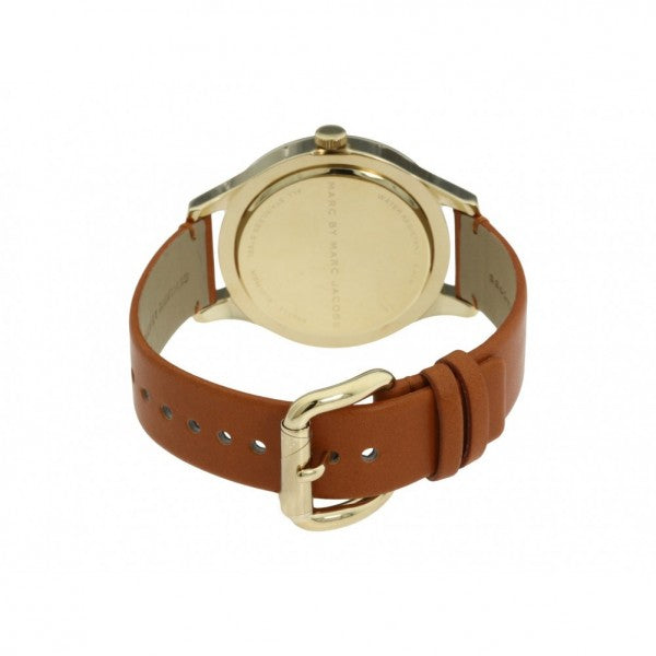 Marc Jacobs Blade White Dial Brown Leather Strap Watch for Women - MBM1218