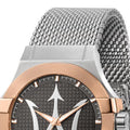 Maserati Potenza Quartz Dark Grey Dial Silver Mesh Bracelet Watch For Men - R8853108007