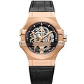Maserati Potenza Automatic Rose Gold Dial Black Leather Strap Watch For Men - R8821108002