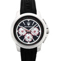 Maserati SFIDA Chronograph Black Silver Dial Black Rubber Strap Watch For Men - R8851123001
