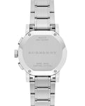 Burberry City Chronograph White Dial Silver Steel Strap Watch For Women - BU9700