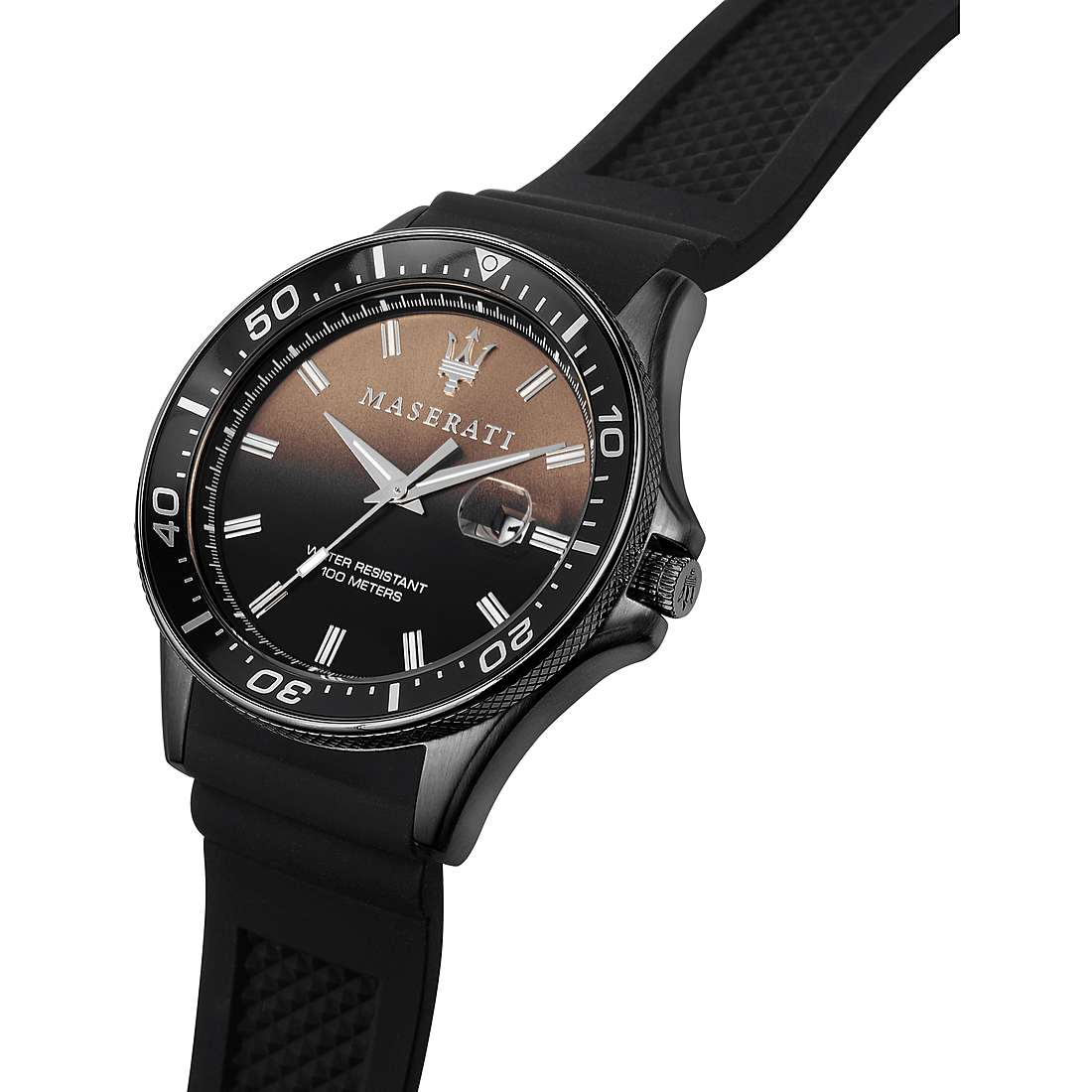 Maserati SFIDA Quartz Black Dial Black Rubber Strap Watch For Men - R8851140001