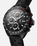 Tag Heuer Formula 1 Automatic Chronograph Black Dial Black Leather Strap Watch for Men - CAZ2011.FT8024