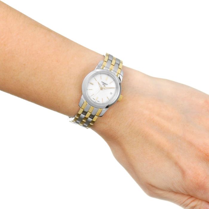 Tissot T Classic Dream Mother of Pearl Dial Two Tone Steel Strap Watch For Women - T033.210.22.111.00