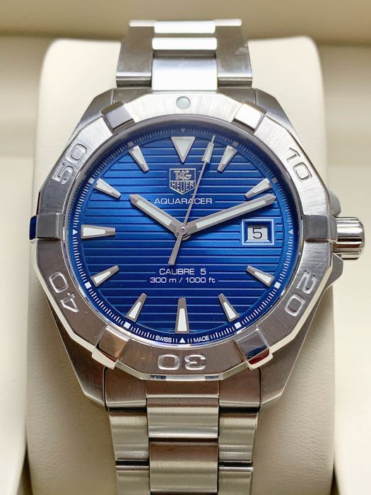 Tag Heuer Aquaracer Automatic Blue Dial Silver Steel Strap Watch for Men - WAY2112.BA0928