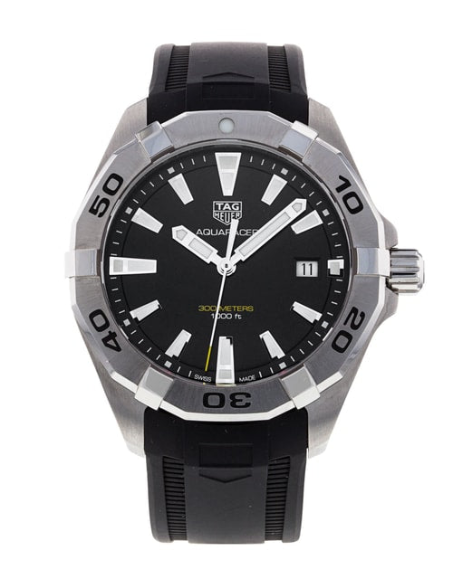 Tag Heuer Aquaracer Quartz Black Dial Black Rubber Strap Watch for Men -  WBD1110.FT8021