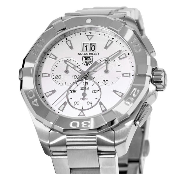 Tag Heuer Aquaracer White Dial Steel Strap Watch for Men - CAY1111.BA0927