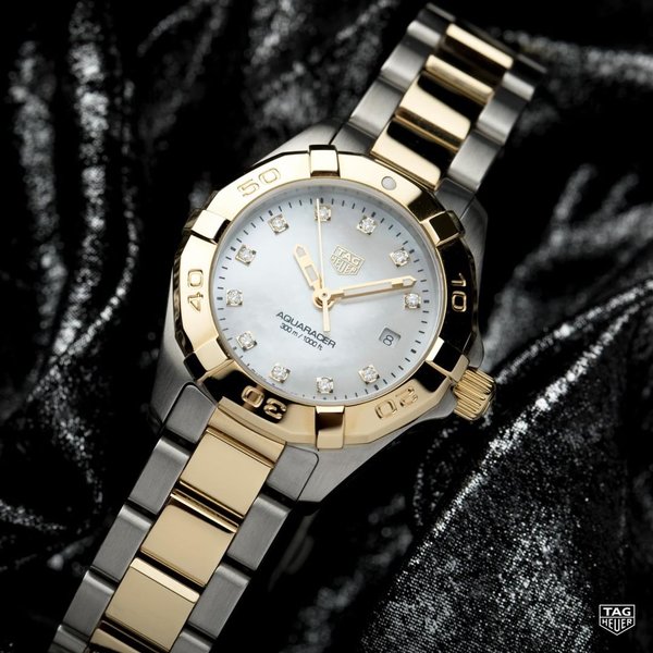 Tag Heuer Aquaracer Mother of Pearl Dial Two Tone Steel Strap Watch for Women - WBD1320.BB0320