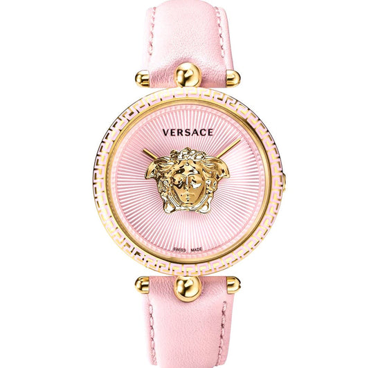 Versace Palazzo Empire Pink Dial Pink Leather Strap Watch for Women - VCO030017