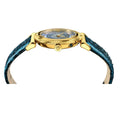 Versace V-Motif Vintage Logo Diamonds Blue Dial Blue Leather Strap Watch for Women - VERE01018