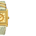 Versace DV-25 Gold Dial Off White Leather Strap Watch for Women - VQF030015