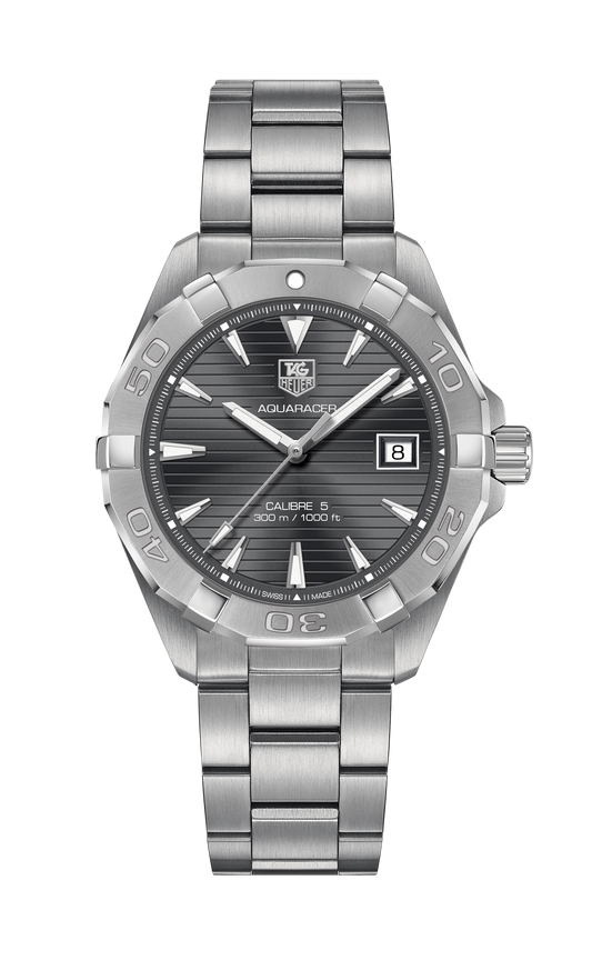 Tag Heuer Aquaracer Automatic Grey Dial Silver Steel Strap Watch for Men - WAY2113.BA0928