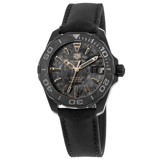 Tag Heuer Aquaracer Calibre 5 Black Dial Black NATO Strap Watch for Men - WBD218A.FC6445