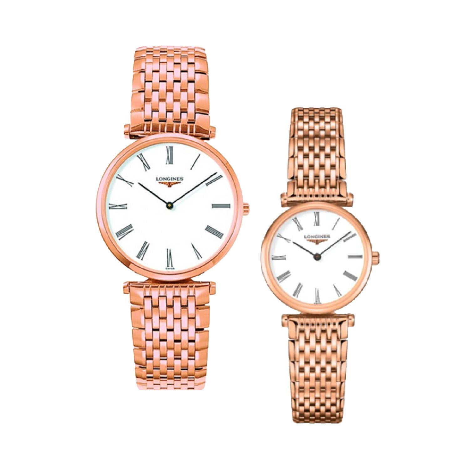 Longines La Grande Classique White Dial Rose Gold Mesh Bracelet Watch for Women - L4.209.1.91.8
