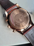 Emporio Armani Quartz Silver Dial Brown Leather Strap Watch For Men - AR11043