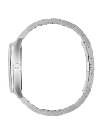 Gucci 25H Quartz Silver Dial Silver Steel Strap Unisex Watch - YA163407