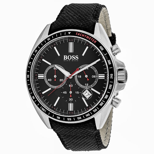 Hugo Boss Driver Black Dial Black Nylon Strap Watch for Men -1513087