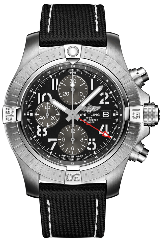 Breitling Avenger B01 Chronograph GMT Black Dial Black Nylon Strap Watch for Men - A24315101B1X1