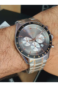Hugo Boss Trophy Chronograph Grey Dial Silver Steel Strap Watch for Men - 1513634