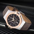 Maserati Potenza Black Dial Brown Leather Strap Watch For Men - R8851108014