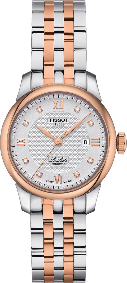 Tissot T Classic Le Locle Automatic Lady Silver Dial Two Tone Steel Strap Watch For Women - T006.207.22.036.00