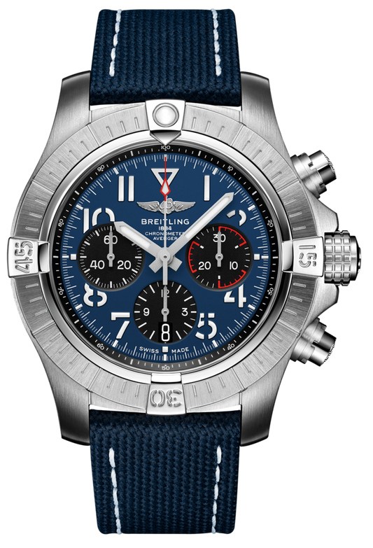 Breitling Avenger B01 Chronograph 45 Blue Dial Blue Nylon Strap Watch for Men - AB01821A1C1X1