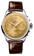 Breitling Premier B09 Chronograph 40 Beige Dial Brown Leather Strap Watch for Men - AB0930F51H1P1