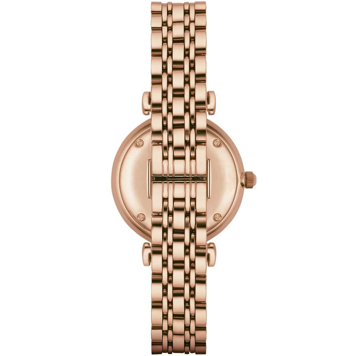 Emporio Armani T-Bar Gianni Rose Gold Dial Rose Gold Steel Strap Watch For Women - AR11059