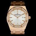 Audemars Piguet Royal Oak Quartz White Dial Rose Gold Steel Strap Watch for Women - 67651OR.ZZ.1261OR.01
