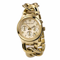 Michael Kors Runway Twist Gold Dial Gold Steel Strap Watch for Women - MK3131