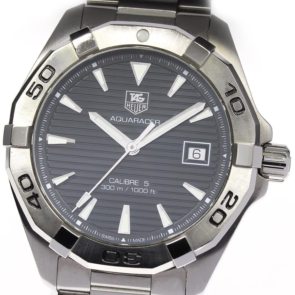 Tag Heuer Aquaracer Automatic Black Dial Silver Steel Strap Watch for Men - WAY2110.BA0928