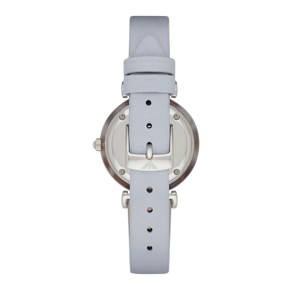 Emporio Armani Gianni T Bar White Dial Blue Leather Strap Watch For Women - AR11002