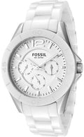 Fossil Ceramic White Dial White Steel Strap Watch for Women - CE1002