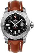 Breitling Avenger II Seawolf 45mm Volcano Black Dial Brown Leather Strap Mens Watch - A1733110/BC31/434X