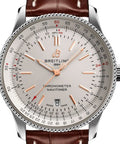 Breitling Navitimer 1 Automatic 41mm White Dial Brown Leather Strap Mens Watch - A17326211G1P1
