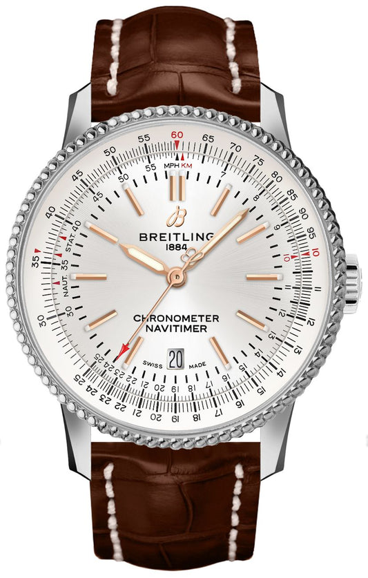 Breitling Navitimer Automatic 41mm Brown Leather Strap Mens Watch - A17326211G1P1