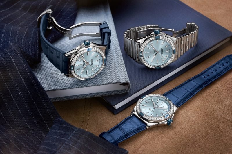 Breitling Super Chronomat Automatic 38 Diamonds Blue Dial Blue Rubber Strap Watch for Women - A17356531C1S1