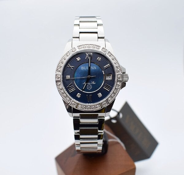 Bulova Marine Star Blue Dial Silver Steel Strap Watch for Women - 96R215