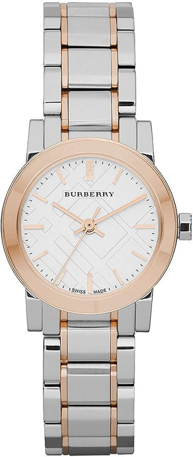 Burberry The City White Dial Two Tone Steel Strap Watch for Women - BU9205