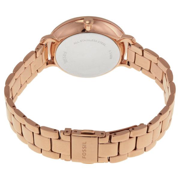 Fossil Jacqueline Multi Function Mother of Pearl Dial Rose Gold Steel Strap Watch for Women - ES3757