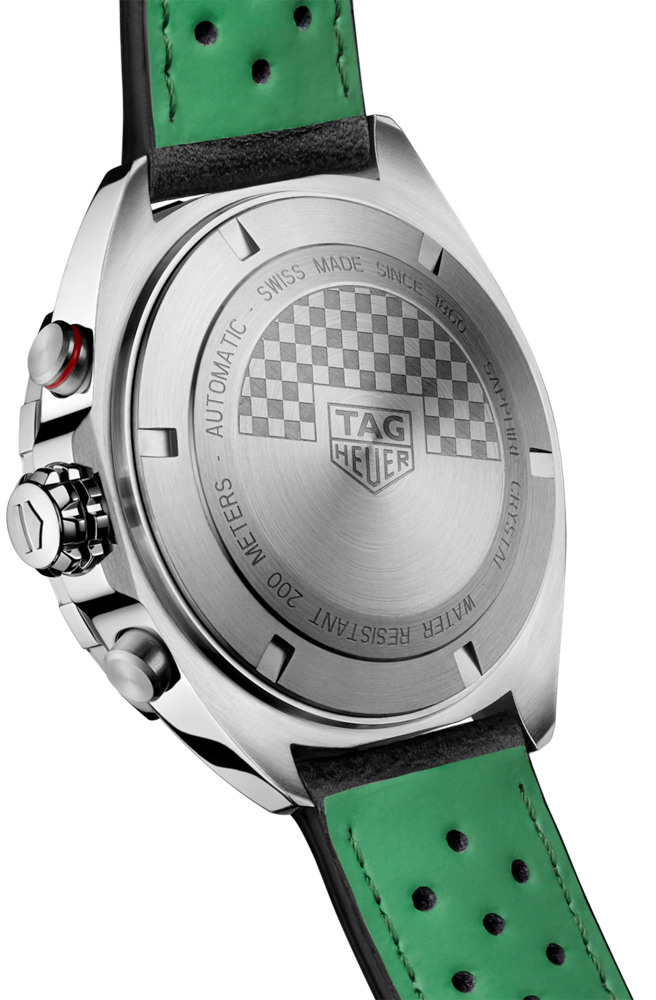 Tag Heuer Formula 1 Calibre 16 Automatic Chronograph Green Dial Black Leather Strap Watch for Men - CAZ2016.FC6473