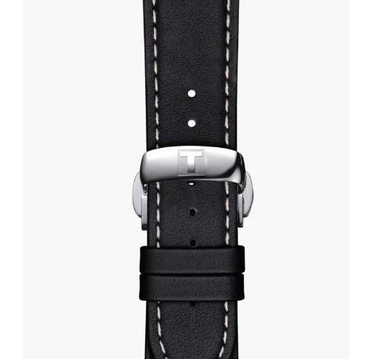 Tissot Gentleman Powermatic 80 Silicium Black Dial Black Leather Strap Watch For Men - T127.407.16.051.00