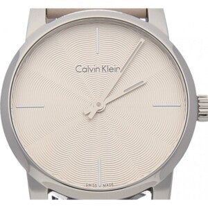 Calvin Klein City White Dial White Leather Strap Watch for Women - K2G231XH