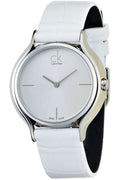 Calvin Klein Skirt White Dial White Leather Strap Watch for Women - K2U231K6